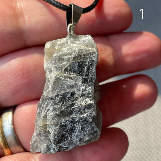 Raw Labradorite Necklace Natural Stone