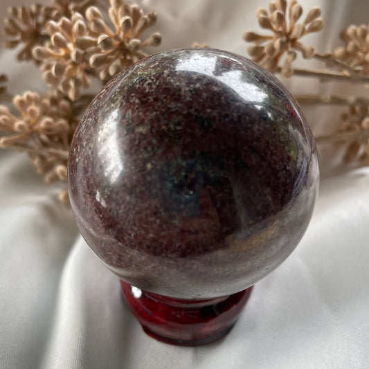 Red Garnet Sphere Natural Crystal Ball 1.95 inch