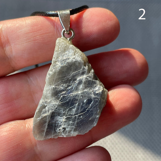 Raw Labradorite Necklace Natural Stone