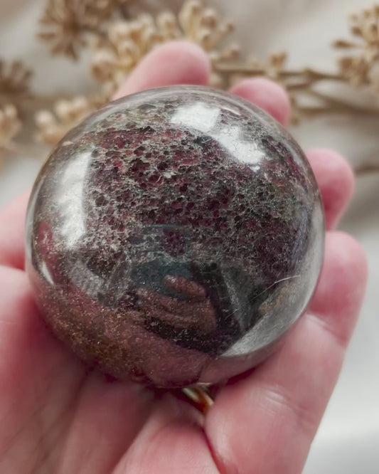 Red Garnet Sphere Natural Crystal Ball 1.69 inch