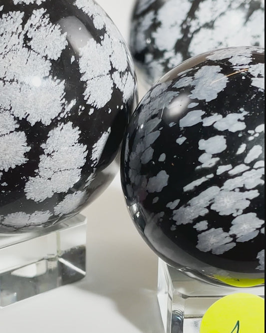 Snowflake Obsidian Crystal Sphere Different Sizes