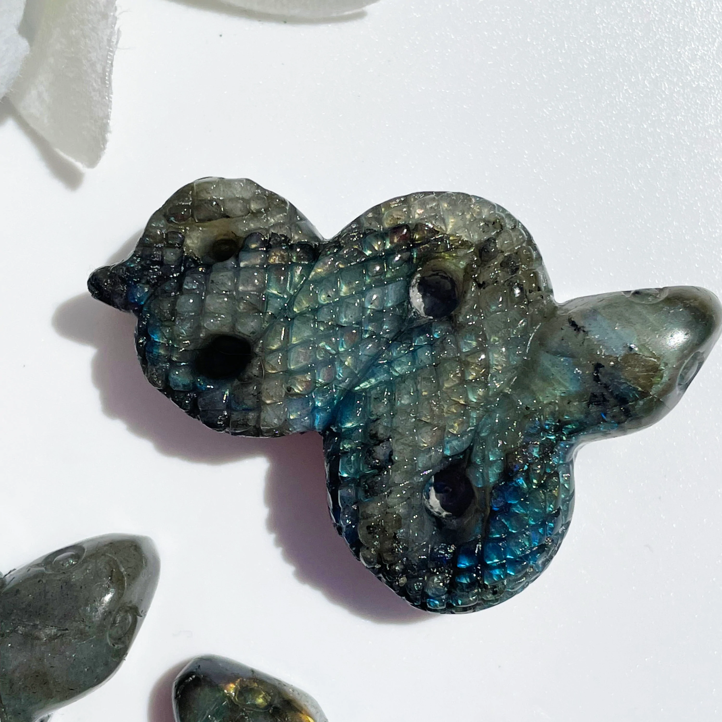 Labradorite Carved Snake Natural Crystal 2 inch