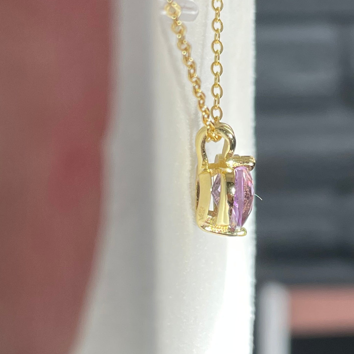 Amethyst Heart Necklace Silver 925 Gold Plated
