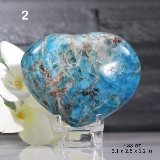 Blue Apatite Heart Large Size