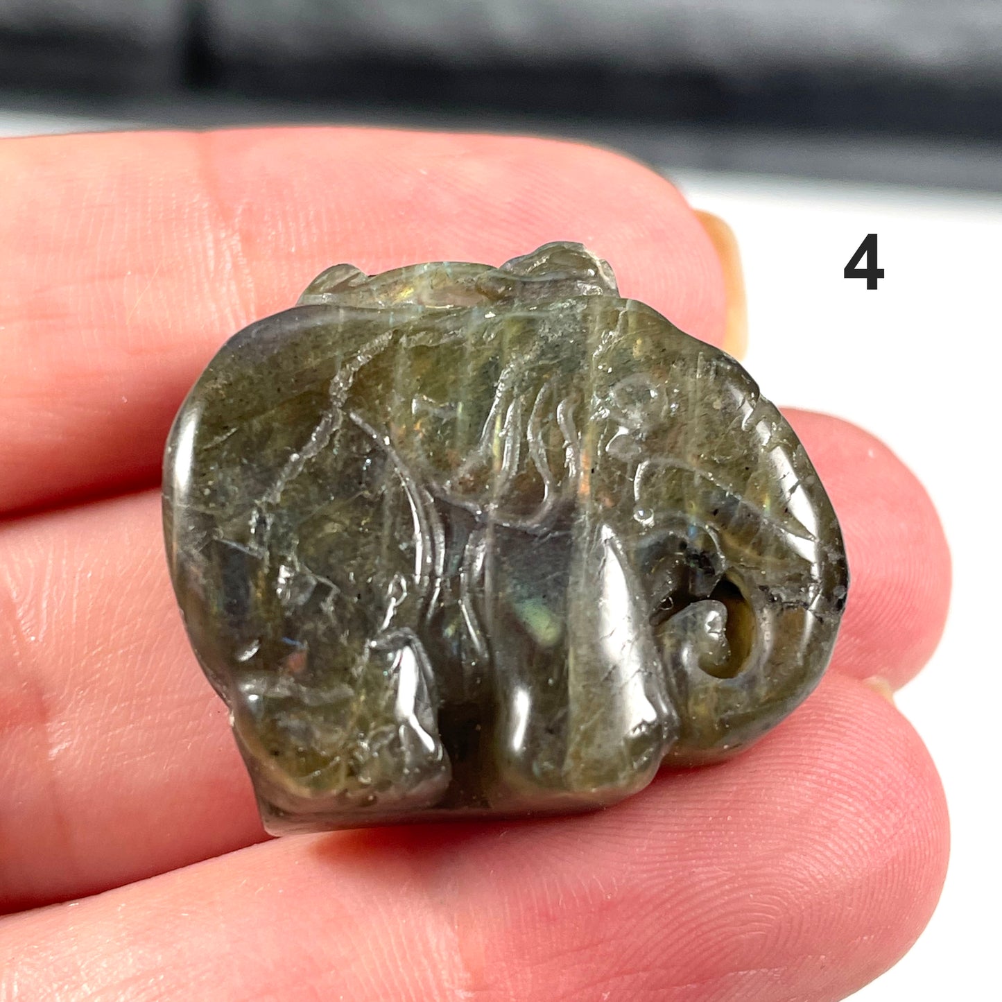Small Elephant Carved Labradorite 1.1 inch