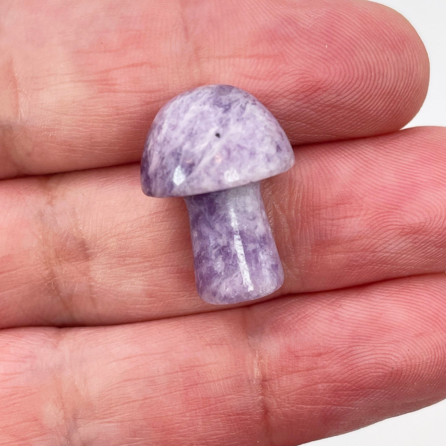 Two Lepidolite Mushroom Mini Carved Crystal