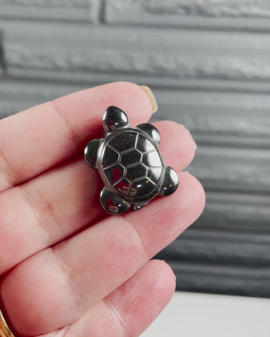Hematite Carved Turtle 27.6 mm
