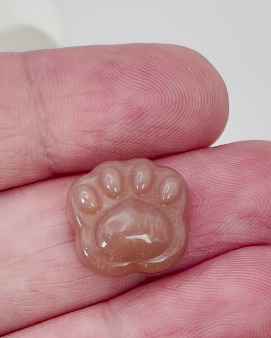 Two Mini Cat Footprint Sunstone Natural Crystal