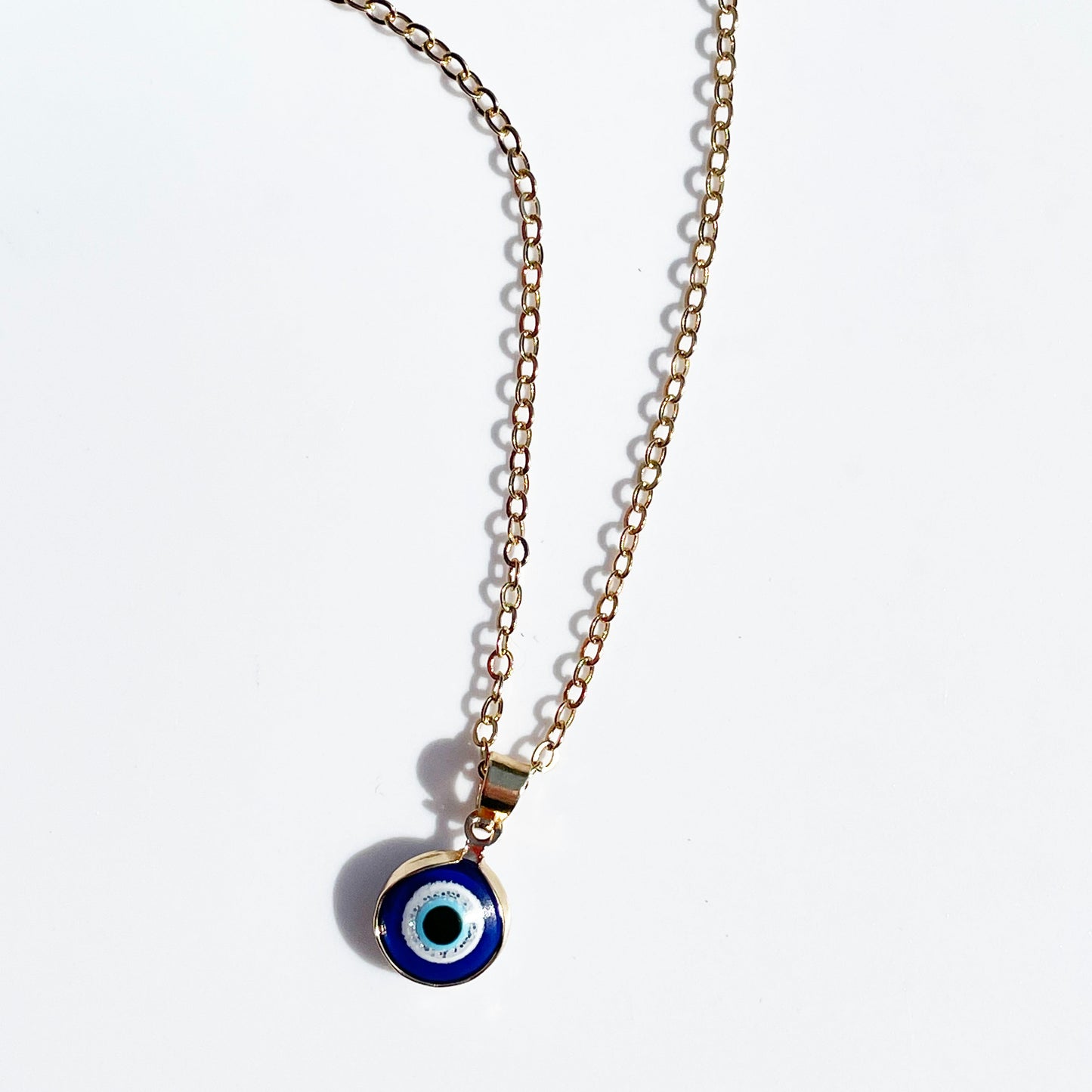 Light Blue Evil Eyes Necklace Stainless Steel