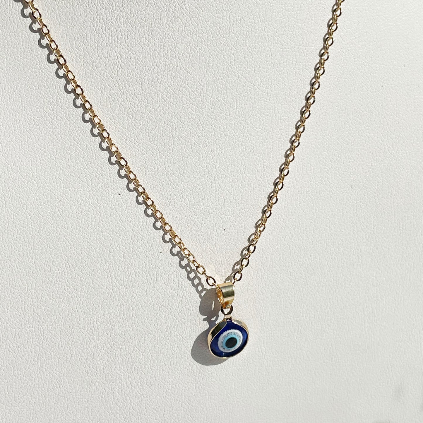 Light Blue Evil Eyes Necklace Stainless Steel
